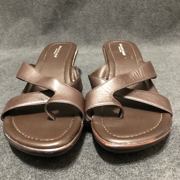 Reaction Kenneth Cole Womens Clear Vision Brown Toe Loop Wedge Sandals Size 8.5 - Picture 2 of 9